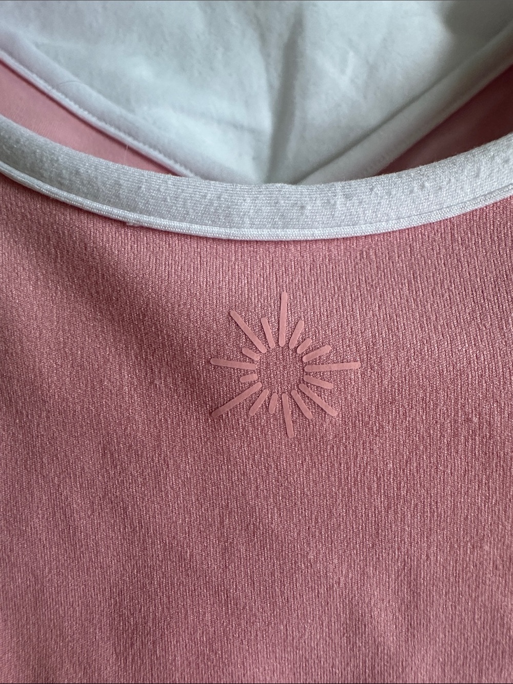 Pink V-Neck Tank Top with White Trim - Picture 4 of 6